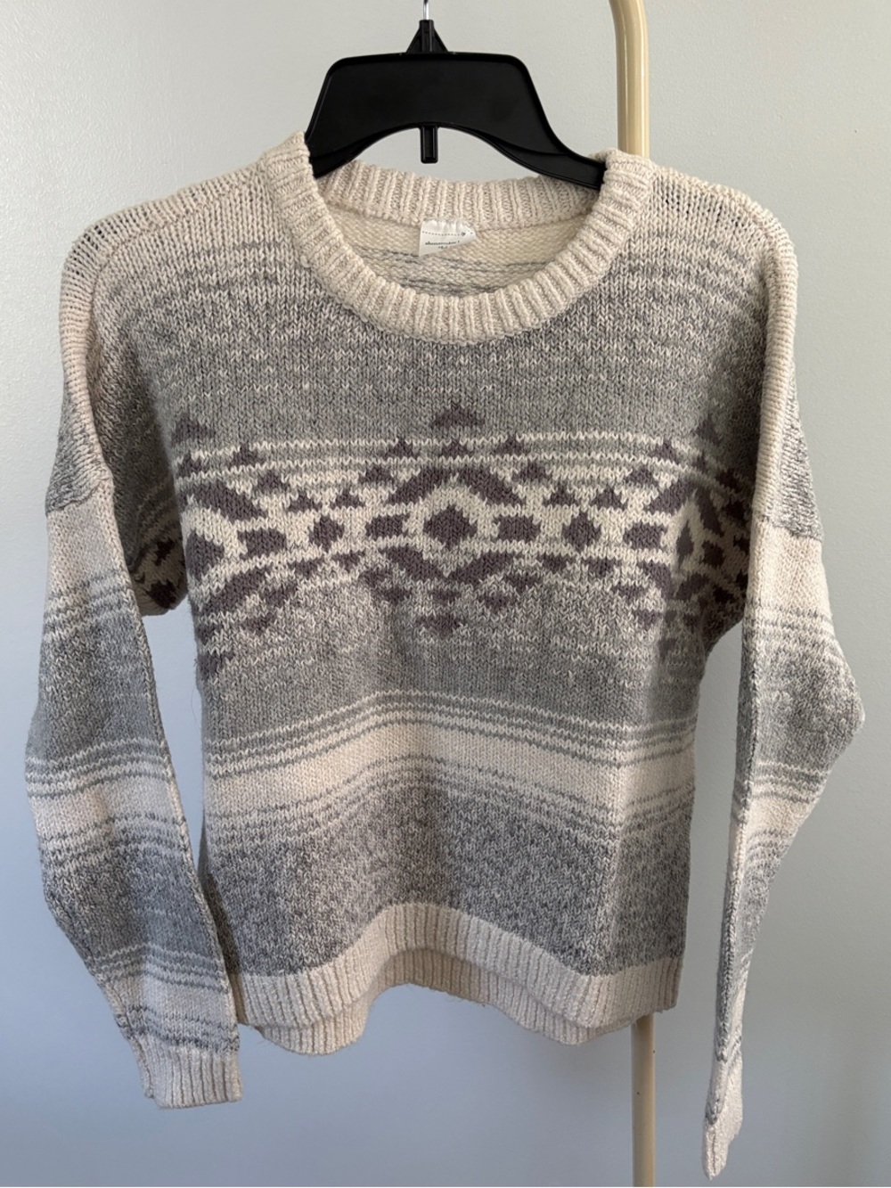 Abercrombie Kids Gray Fair Isle Pullover Sweater 15/16